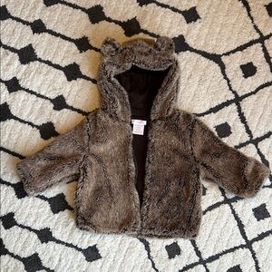Joe Fresh Kids Brown Faux Fur Jacket with Ears